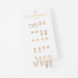 Accessorize London Set of 10 Rose Gold Earrings