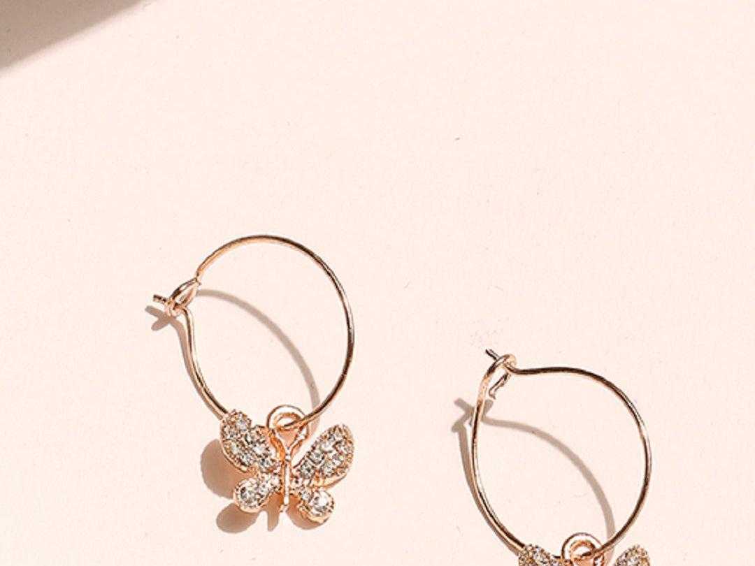 Accessorize London Women'S Gold Butterfly Hoop Earring
