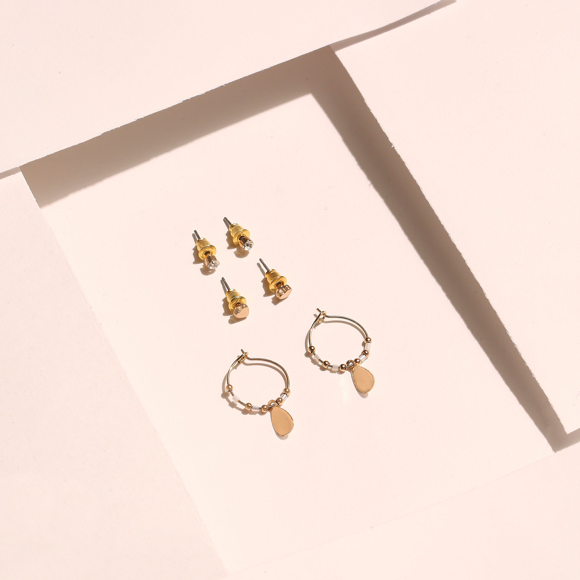 Accessorize London Women's Set Of 3 Heart Hoop Earrings