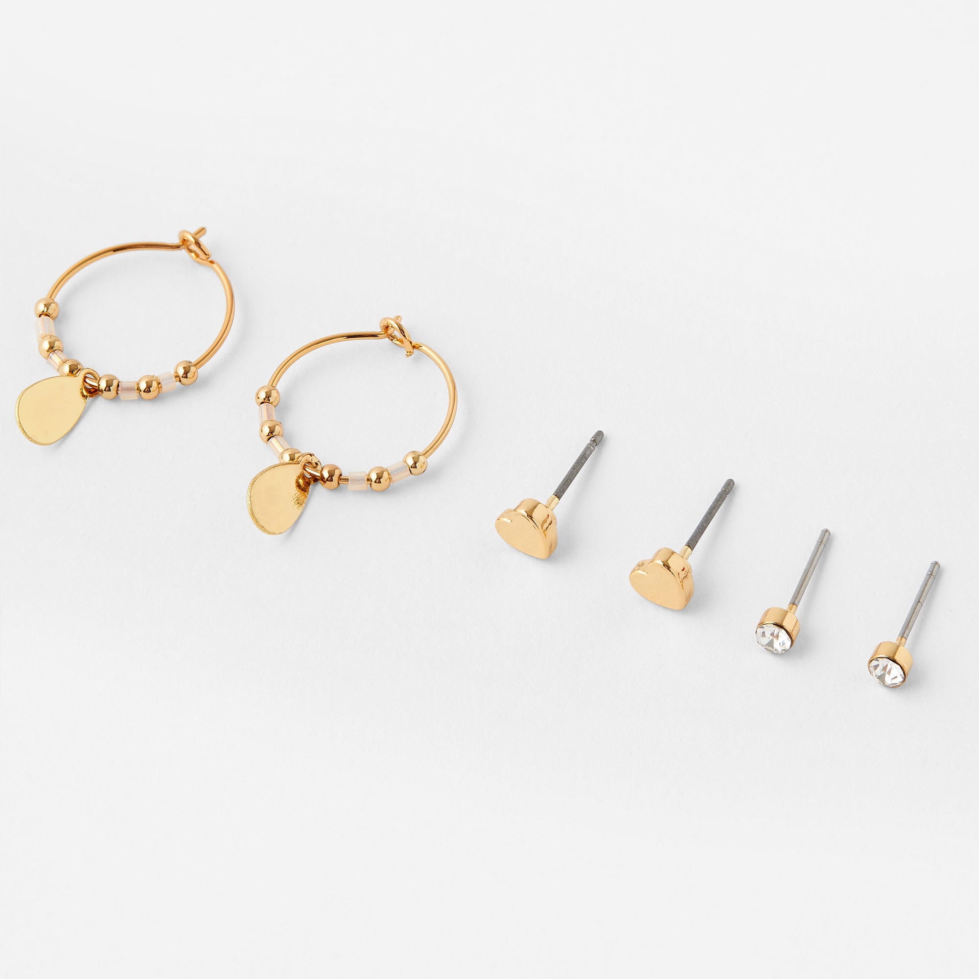 Accessorize London Women's Set Of 3 Heart Hoop Earrings