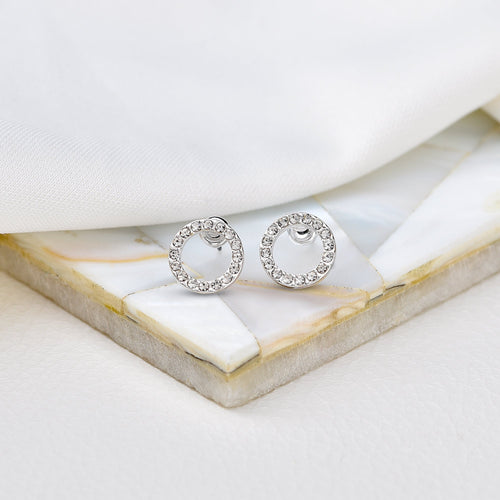 Accessorize London Pave Cut Out Circle Stud