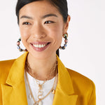 Accessorize London Women's Cassie Ceramic Bead Hoop Earring