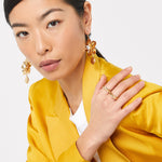 Accessorize London Flower Hoop Drop Earrings