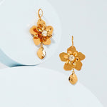 Accessorize London Flower Hoop Drop Earrings