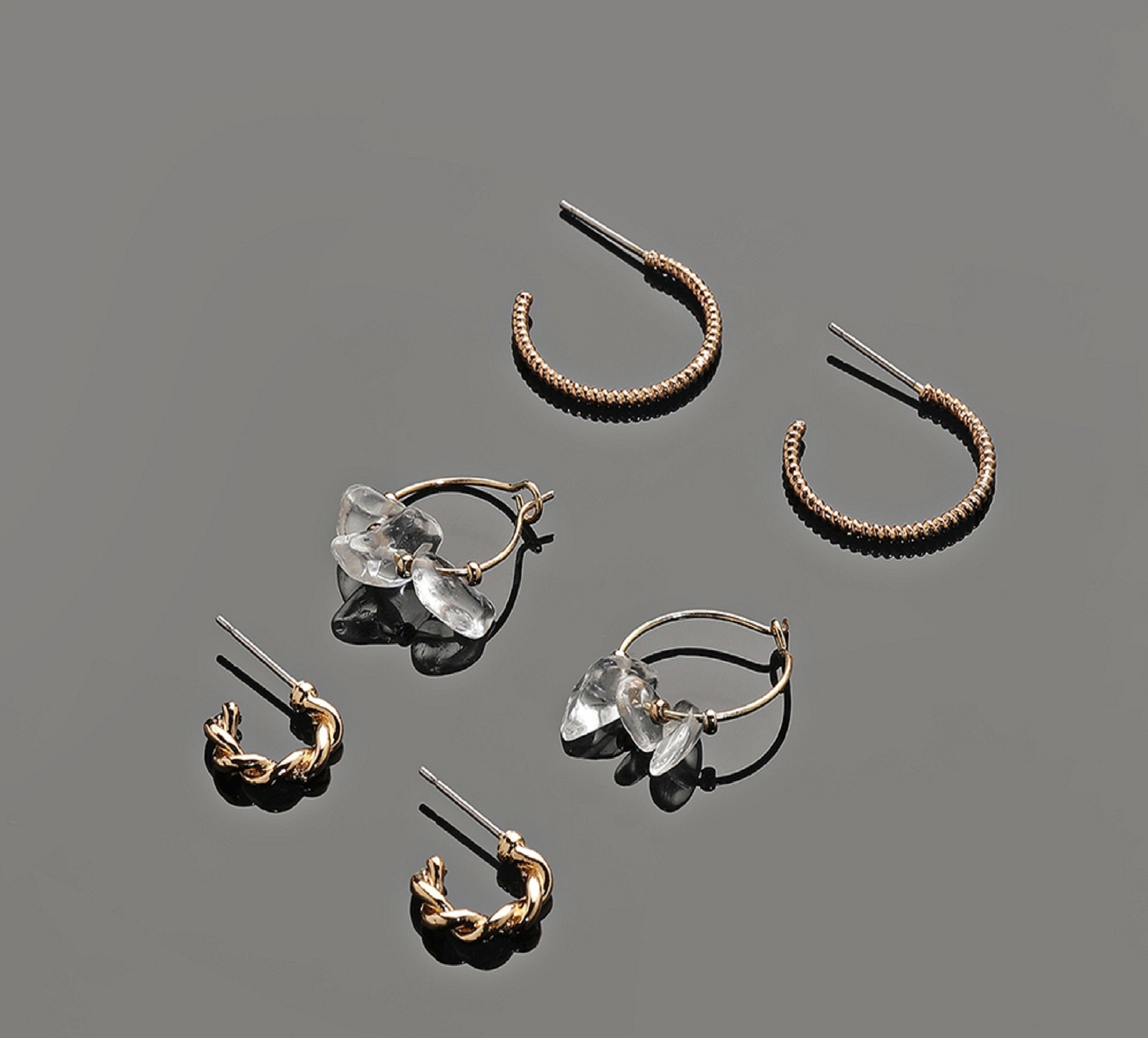 Accessorize London Women's Set Of 3 Meadow Hoop Earrings