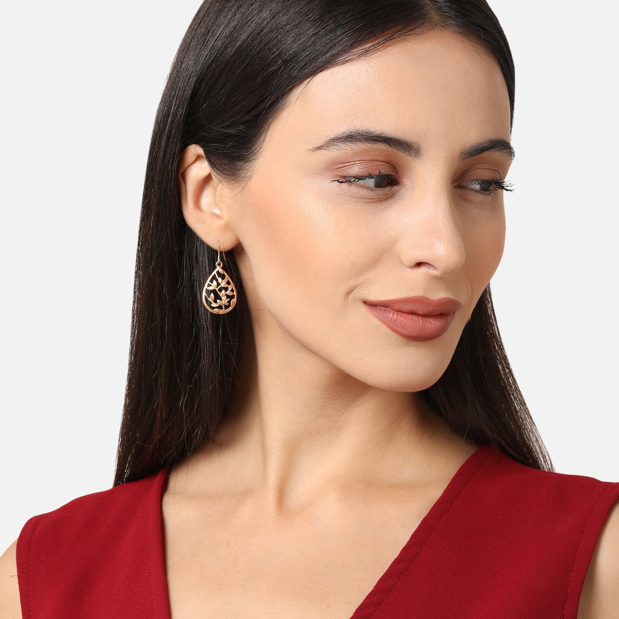 Accessorize London Women's Leaf Teardrop Earring