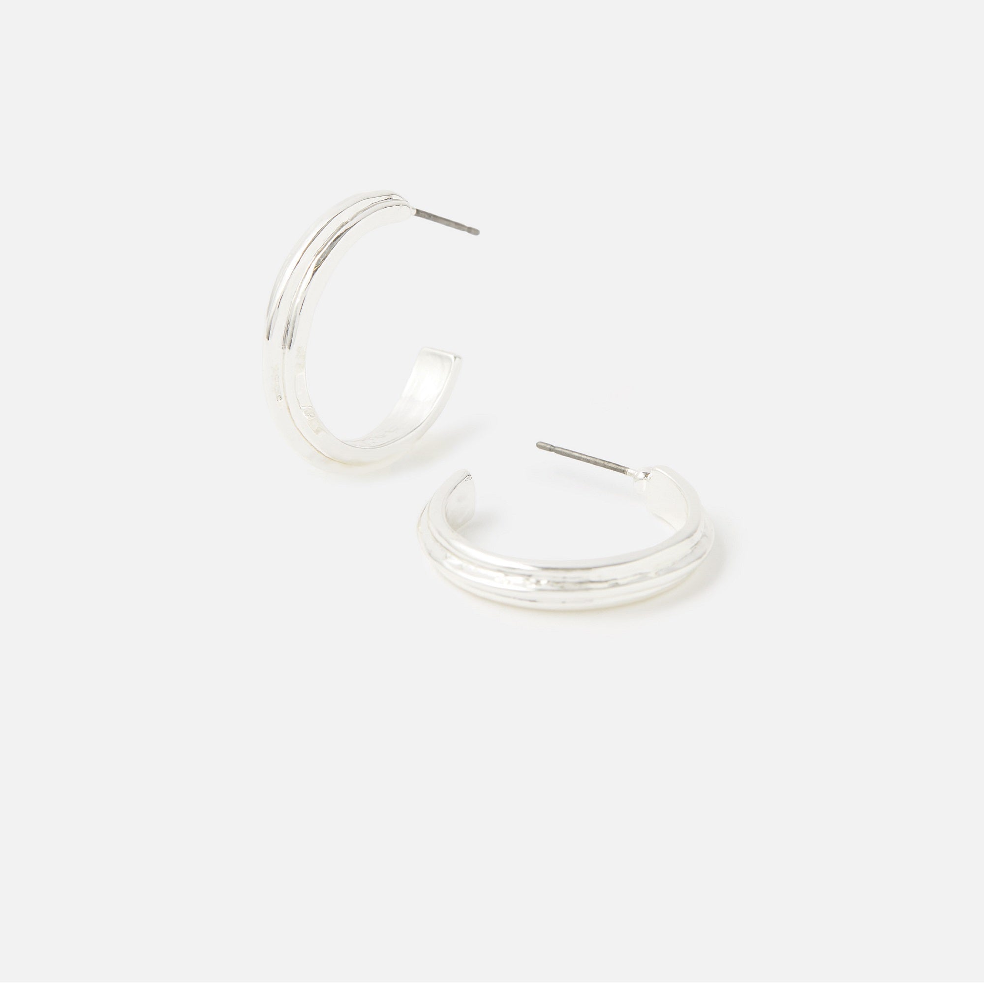 Accessorize London Women's Line Indent Hoop Earrings