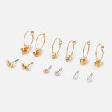 Accessorize London Women's Set Of 6 Butterfly Flower Hoop & Stud Earrings