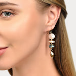 Accessorize London Women'S Green Pearl And Facet Drop Earring