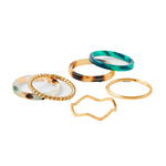 Accessorize London Women's Pack Of 6 Resin Rings Small