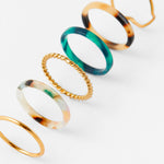 Accessorize London Women's Pack Of 6 Resin Rings Medium