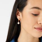 Accessorize London Women's Island Vibe Gem Inset Pearl Hoop Earrings