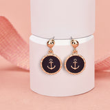 Accessorize London Women's St Ives Enamel Anchor Short Drop Earrings