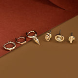 Accessorize London Women's Set of 6 Eye Bobble & Spike Stud & Hoop Earrings