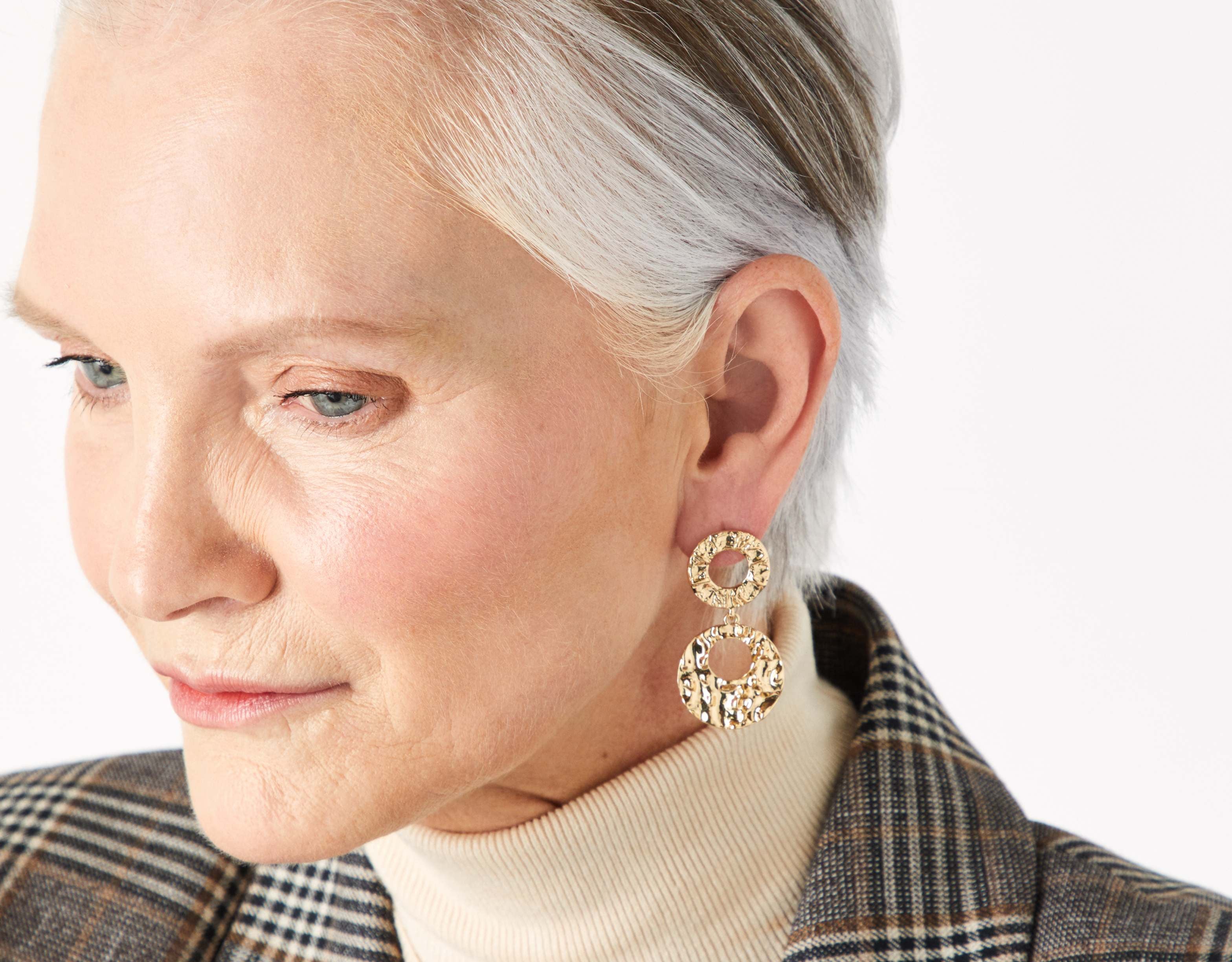 Accessorize London Women's Textured Circle Drop Earrings