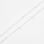 Accessorize London Beaded Chain Necklace-Silver