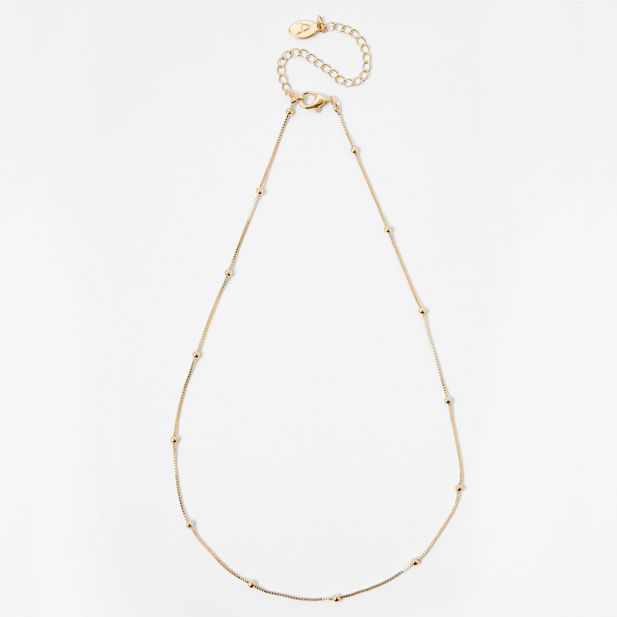 Accessorize London Beaded Chain Necklace-Gold