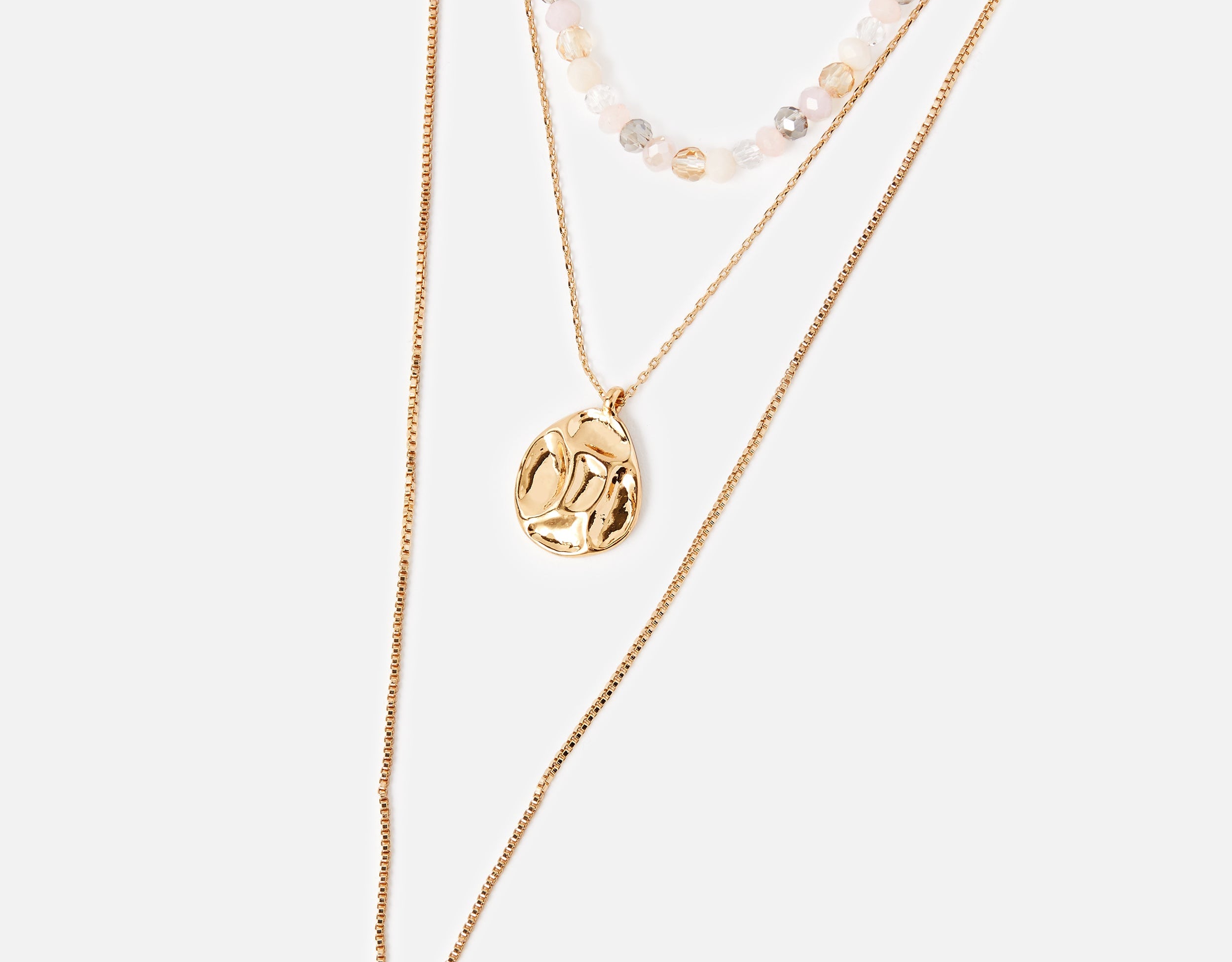 Accessorize London Stone And Coin Layered Necklace