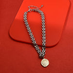 Accessorize London Mixed Metals Chain And Coin Statement