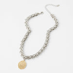 Accessorize London Mixed Metals Chain And Coin Statement