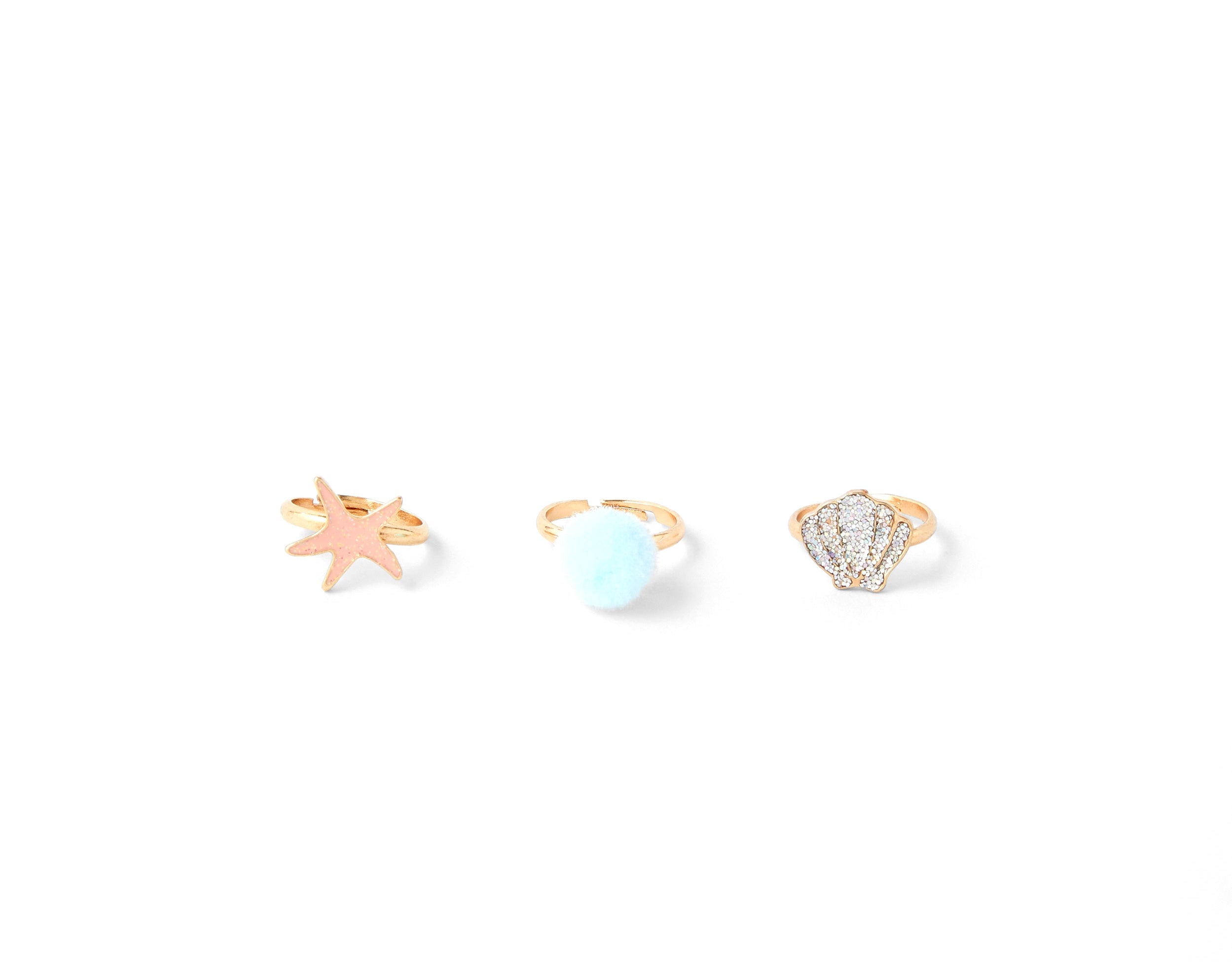 Accessorize London Pack Of 3 Mermaid Ring Pack
