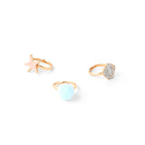 Accessorize London Pack Of 3 Mermaid Ring Pack