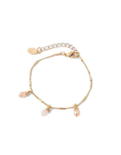 Accessorize London Women'S Gold & Pink Facet Bead Drop Bracelet