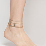 Accessorize London Women's Asos Exclusive Set Of 3 Coin Anklets
