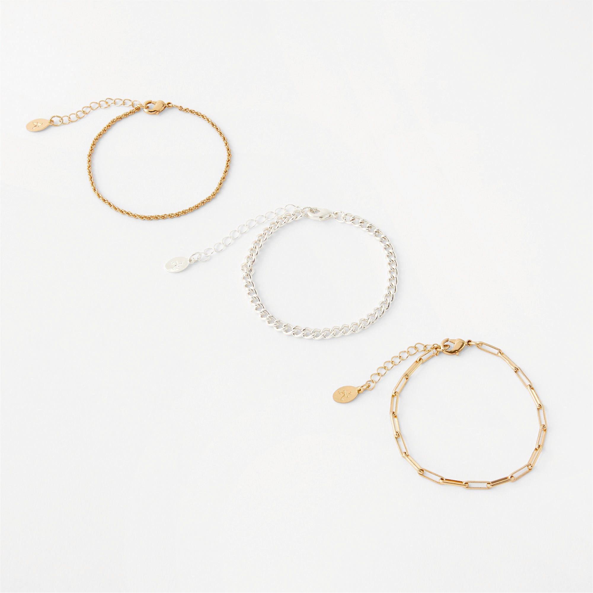 Accessorize London Women's Set of 3 Chain Bracelets