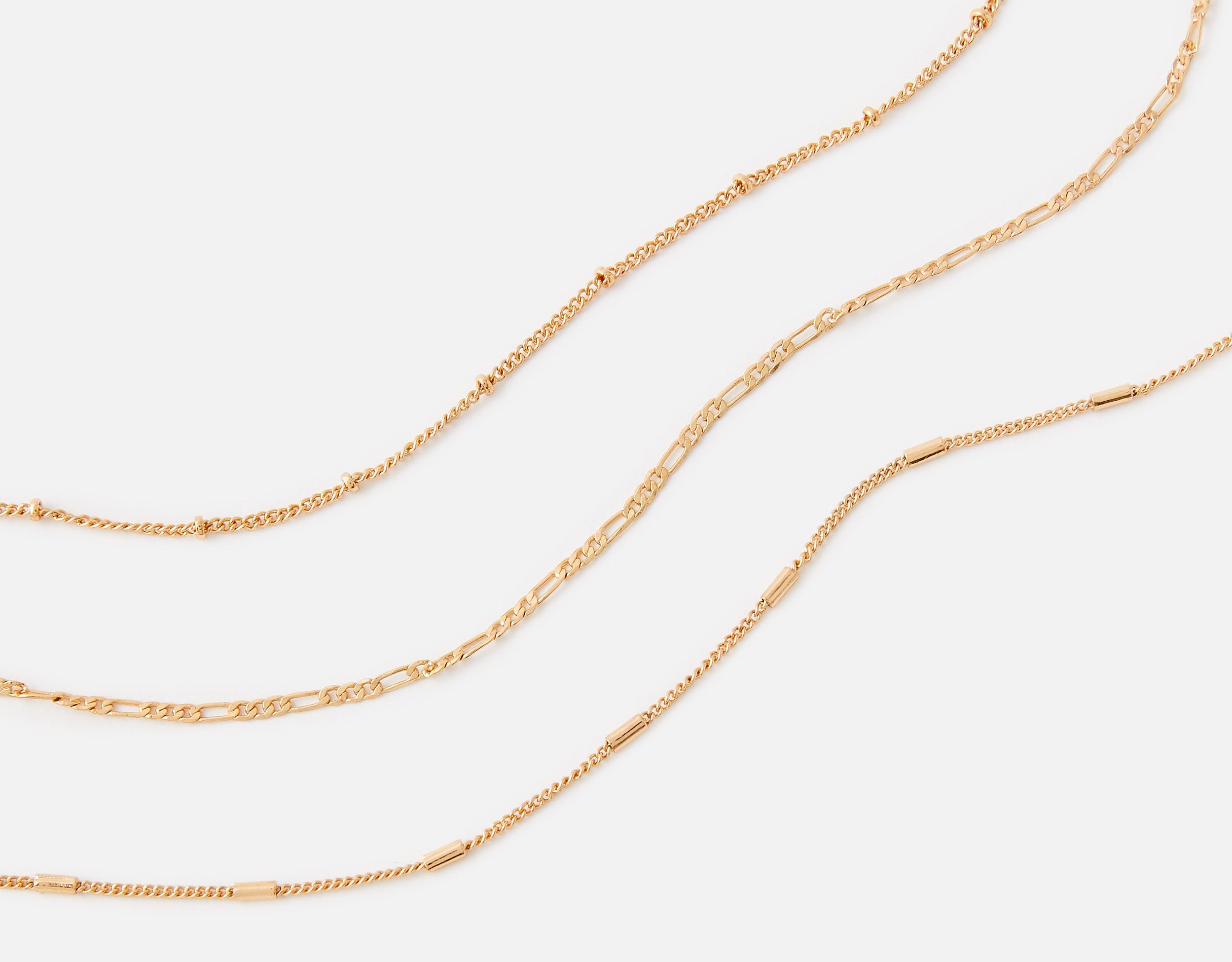 Accessorize London Women's Pack Of 3 Fine Chain Gold Anklets
