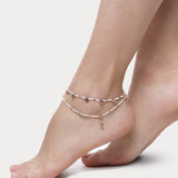 Accessorize London Set Of 2 Beaded Star & Moon Anklets