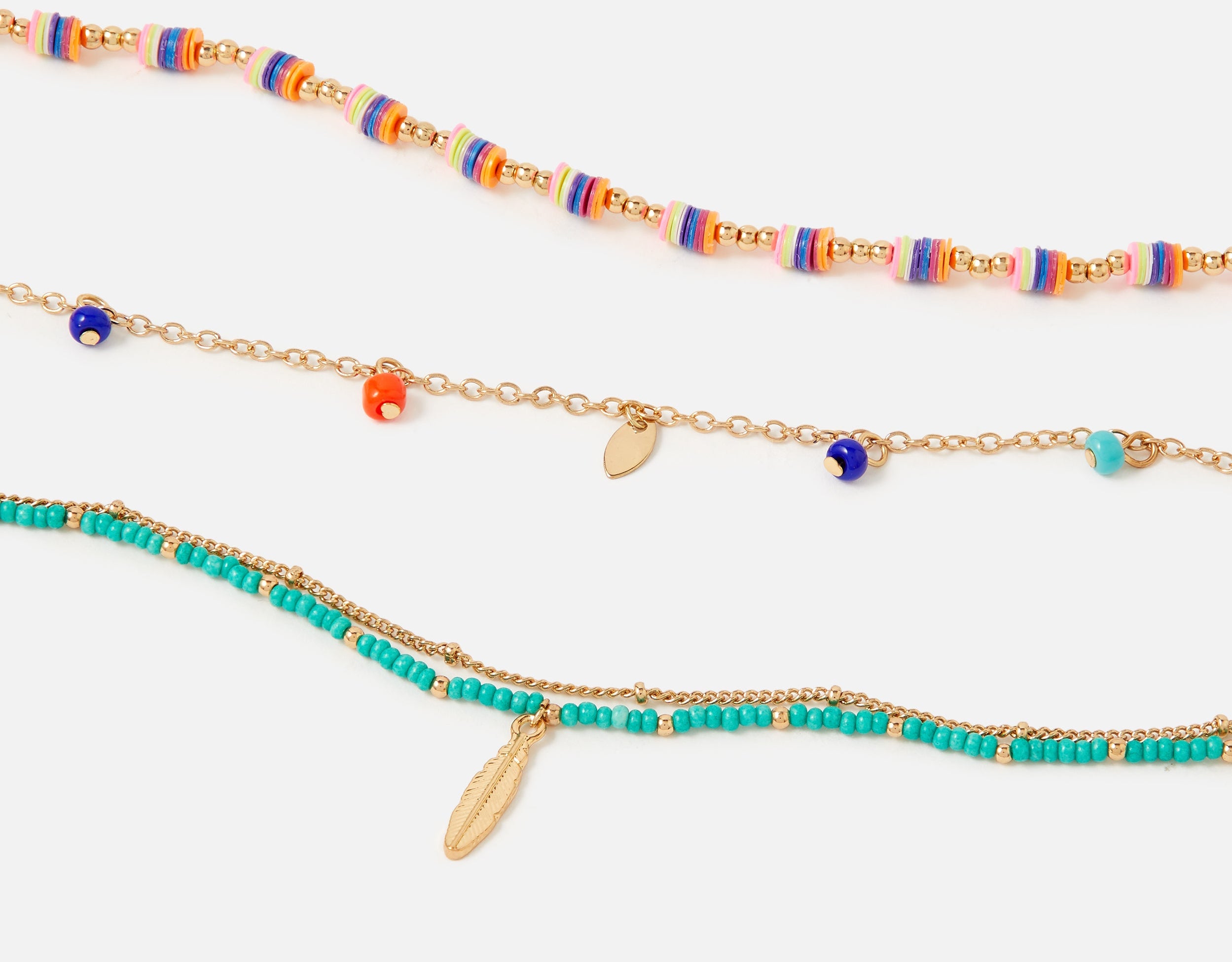 Accessorize London Women's Pack Of 3 Montana Charmy Layered Anklets