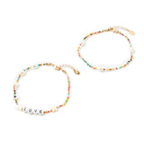 Accessorize London Pack of 2 Rainbow Love Anklet Pack