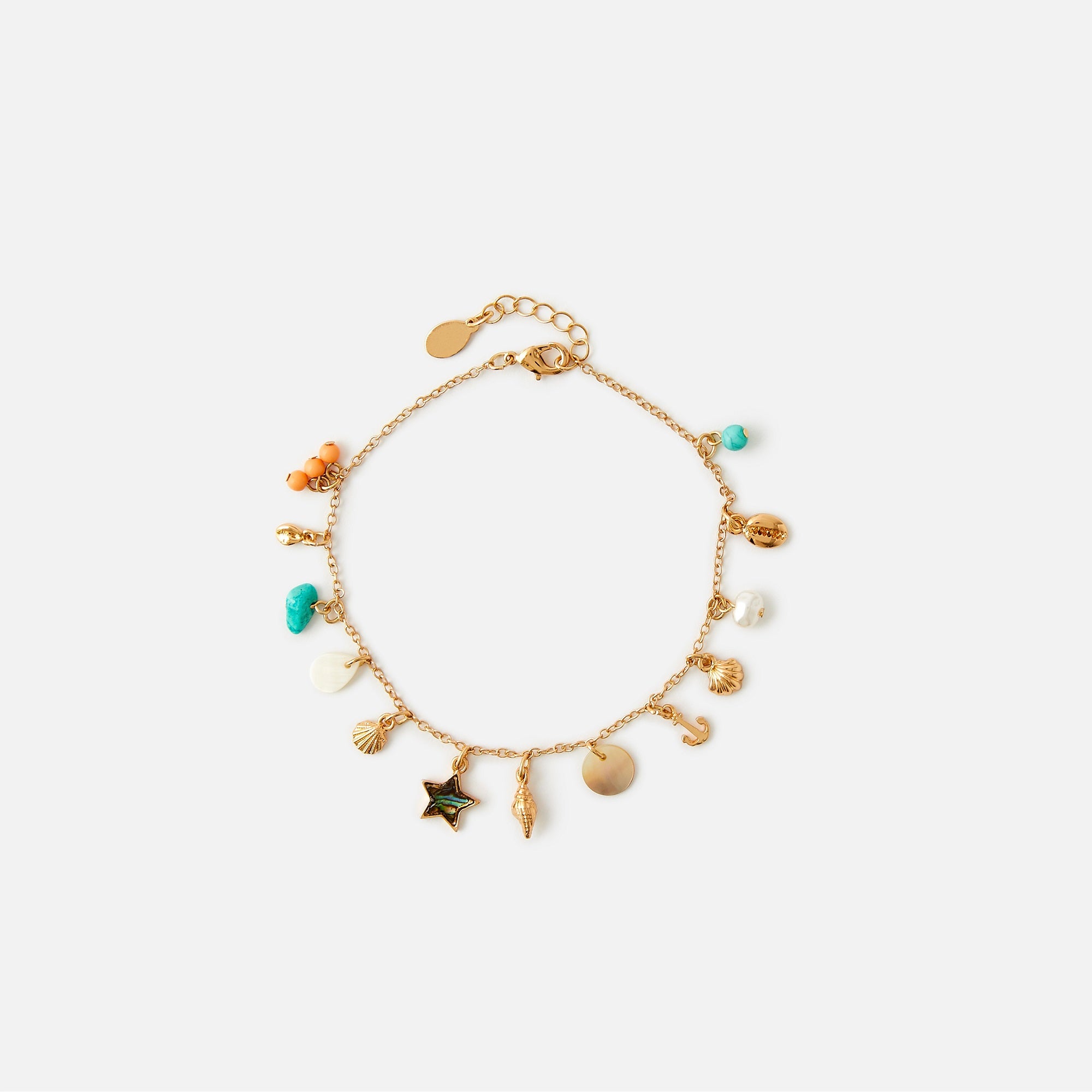 Accessorize London Women's By The Sea Charmy Gold Anklet