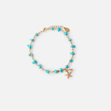 Accessorize London Women's Shell Charm Raw Cut Stones Anklets