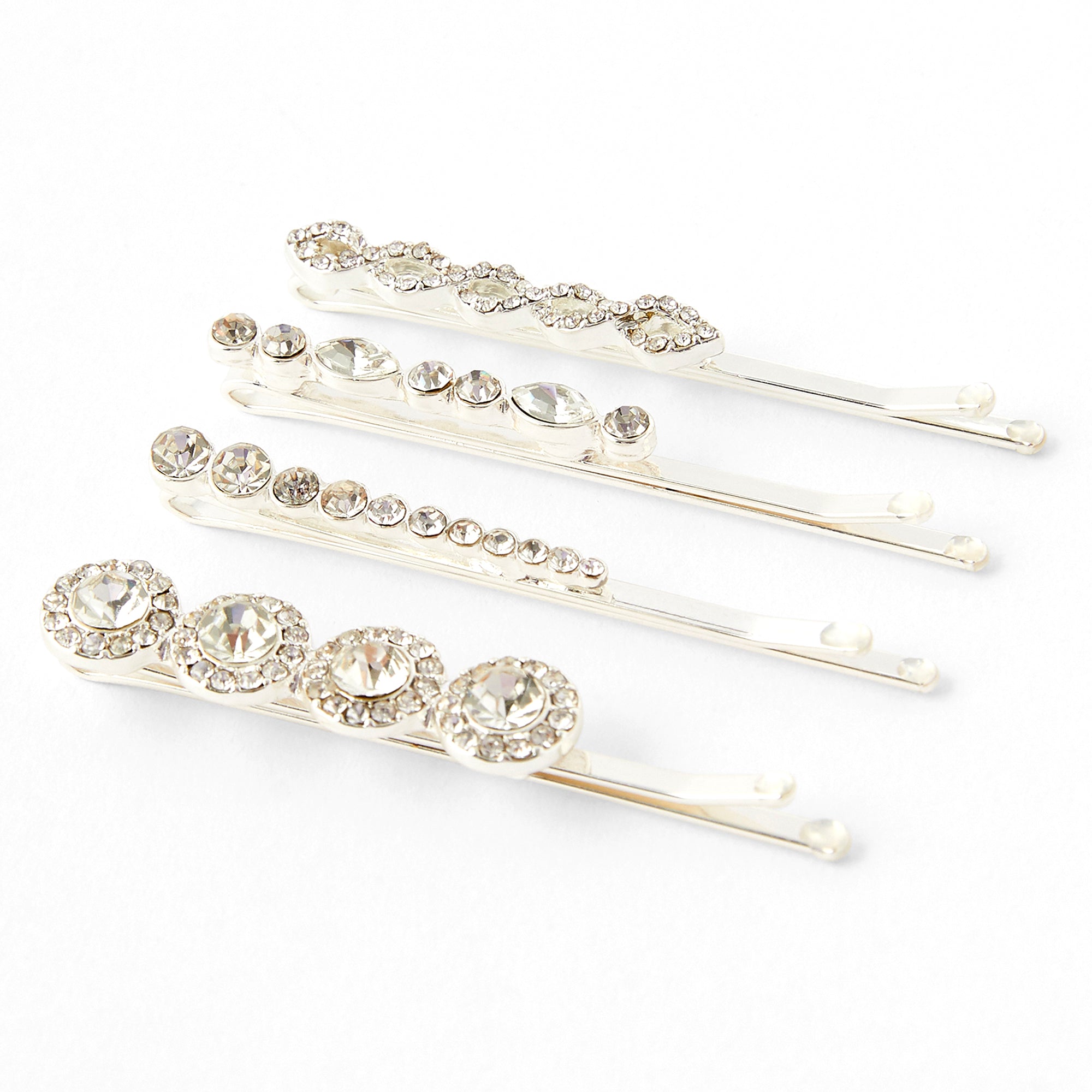 Accessorize London Pack Of 4 Deco Crystal Grip Hair Clips