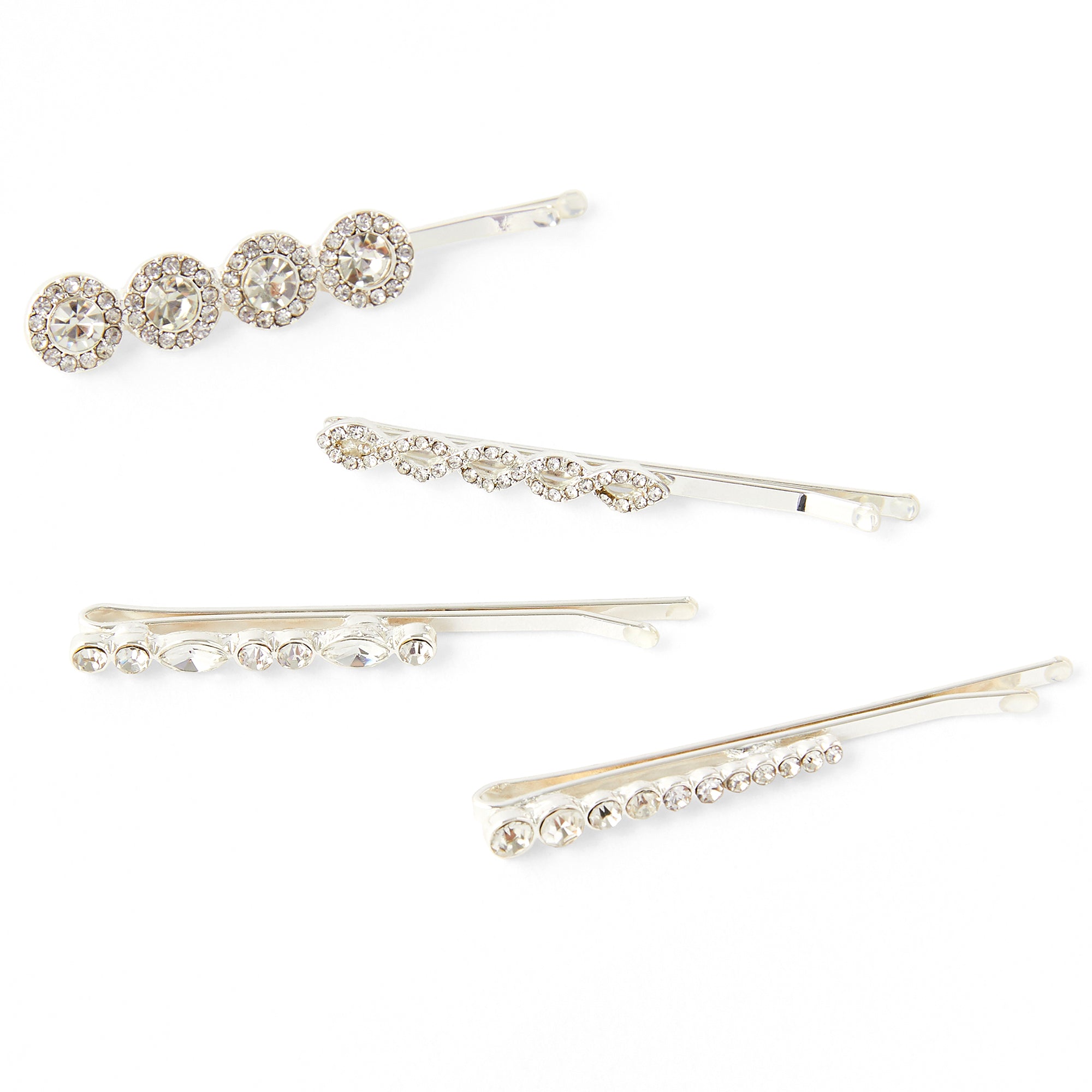 Accessorize London Pack Of 4 Deco Crystal Grip Hair Clips