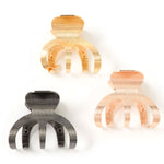 Accessorize London Women's 3 Pack Metal Hair Claw Clip