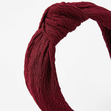 Accessorize London Crinkle Knot Burgundy Alice Band