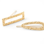 Accessorize London Set of 2 Gold Textured Grips Hair Clips