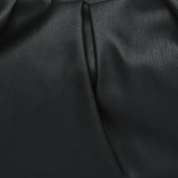 Accessorize London Women's Faux Leather Stella Pleated Chain Shoulder - Black