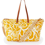 Accessorize London Women's yellow Perla Print Weekender Bag