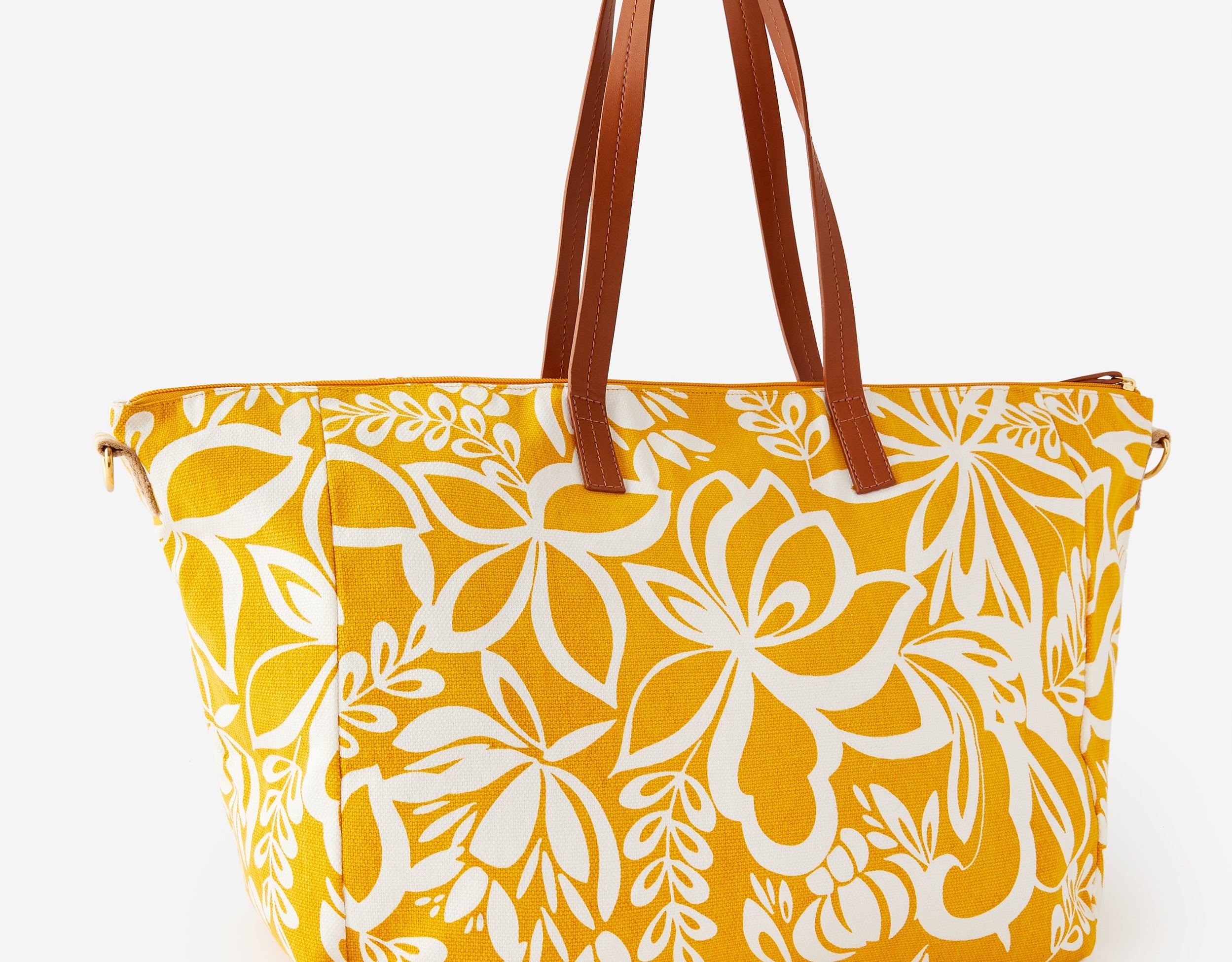 Accessorize London Women's yellow Perla Print Weekender Bag