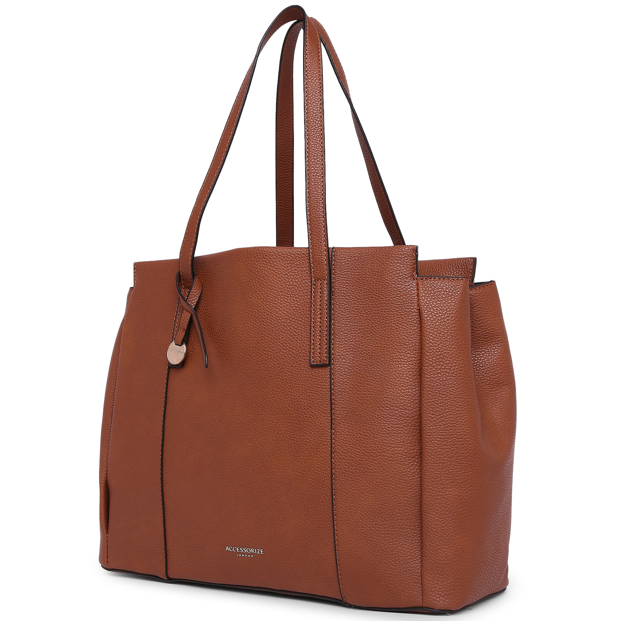Accessorize London Women's Faux Leather Tan Lauren Workbag