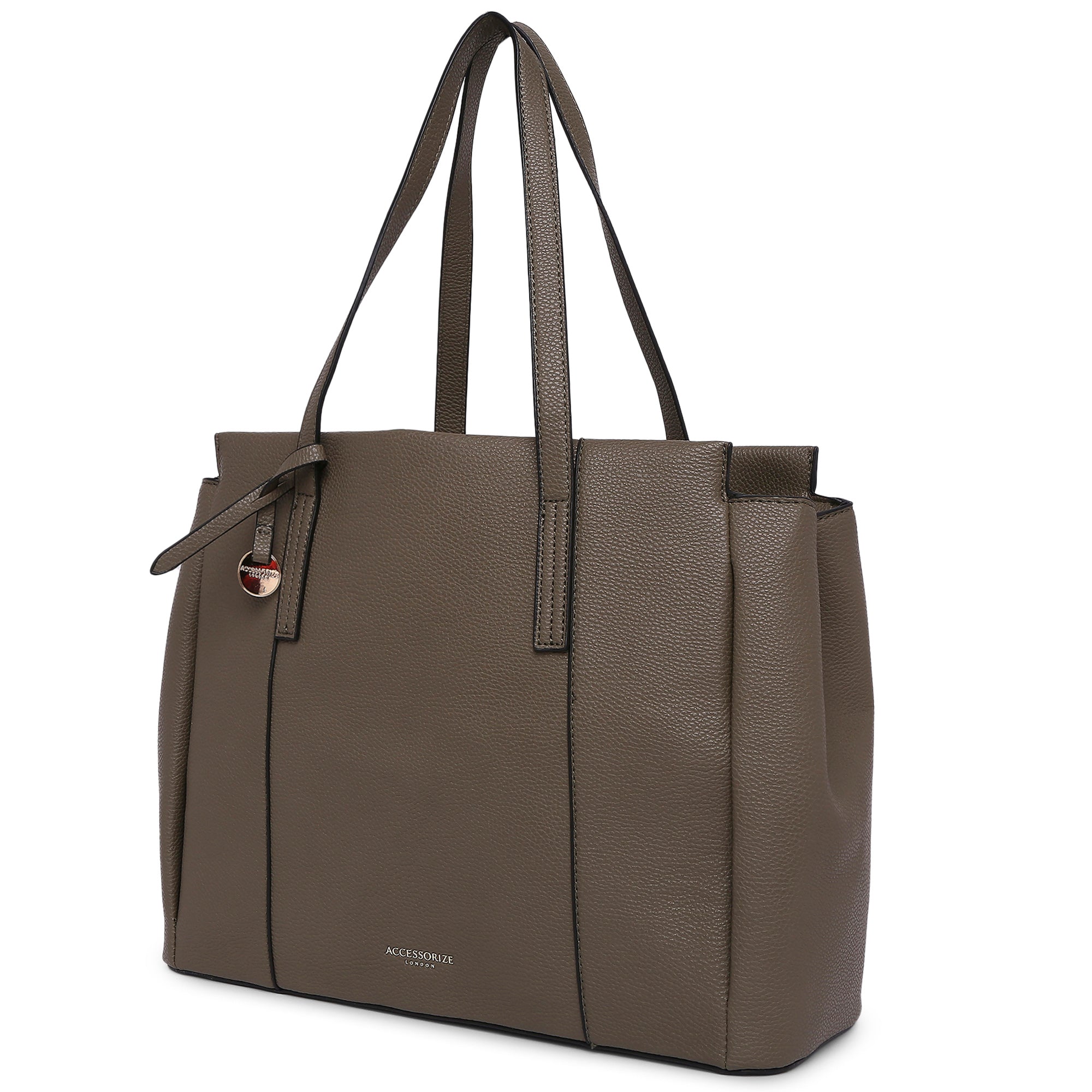 Accessorize London Women's Faux Leather Khaki Lauren Workbag