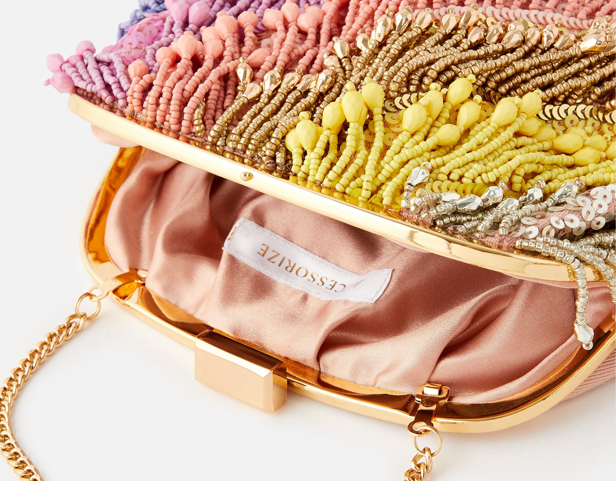 Accessorize London Women's Freya Fringe Frame Clutch Wallet