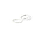 Accessorize London Women's Set Of 2 Cut Out Circle Stacking Rings Large