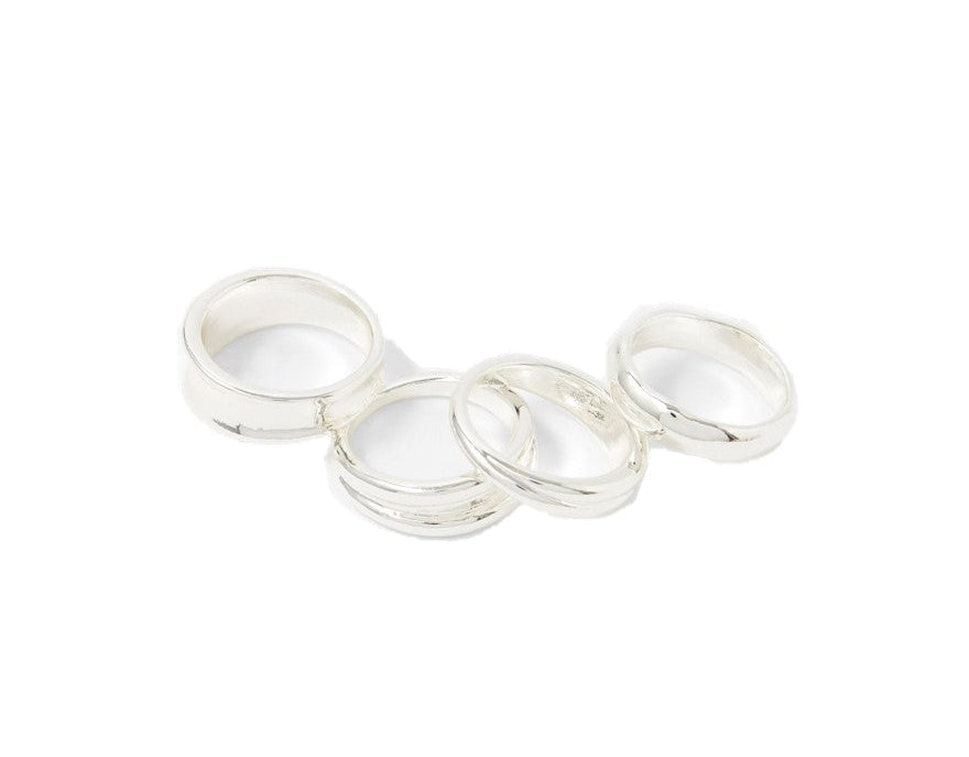 Accessorize London Women's Pack Of 4 Chunky Stacking Rings Small