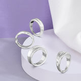 Accessorize London Women's Pack Of 4 Chunky Stacking Rings Medium