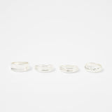 Accessorize London Women's Pack Of 4 Chunky Stacking Rings Medium